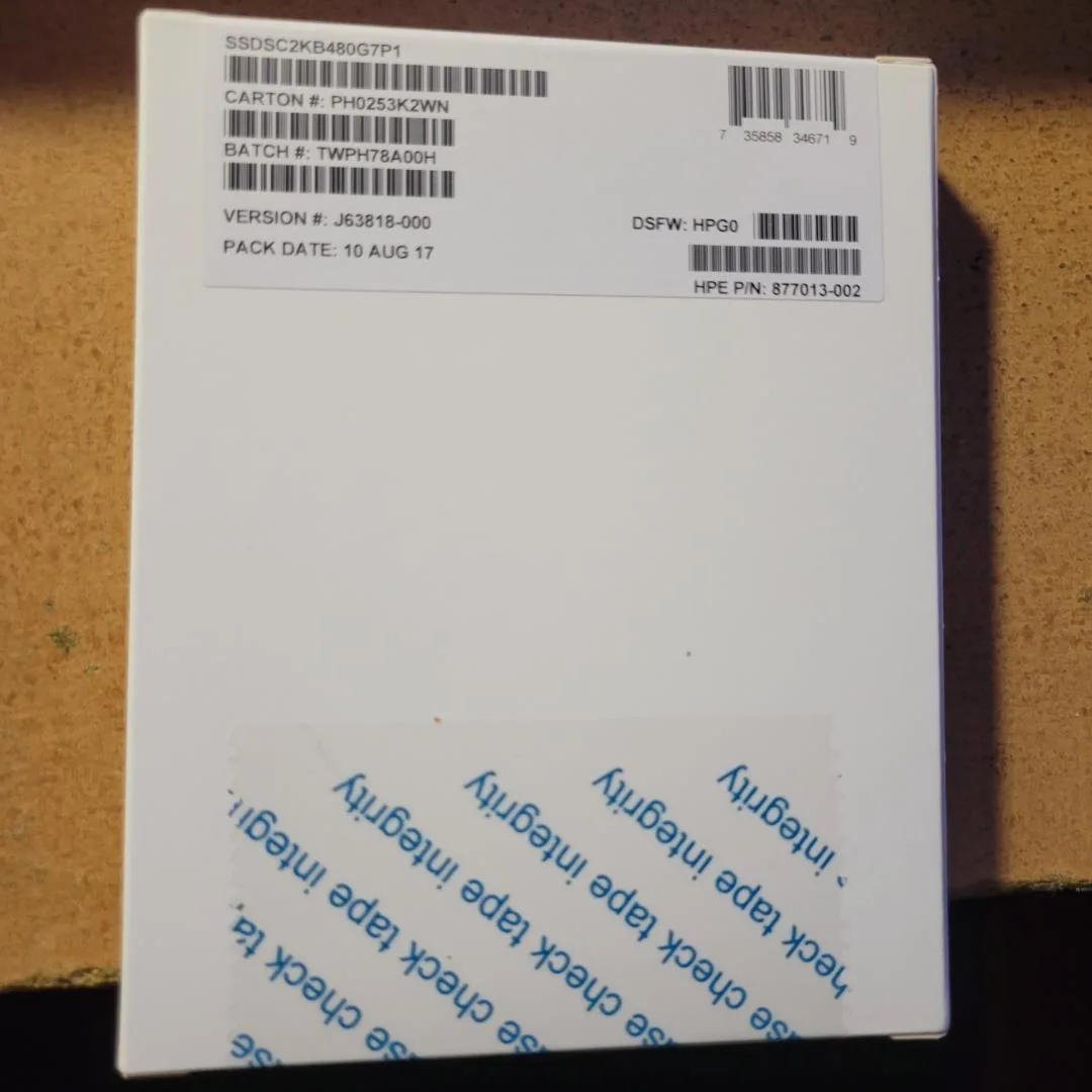 Intel DC S4500 480GB 2.5 inch internal SSD with silver metal casing