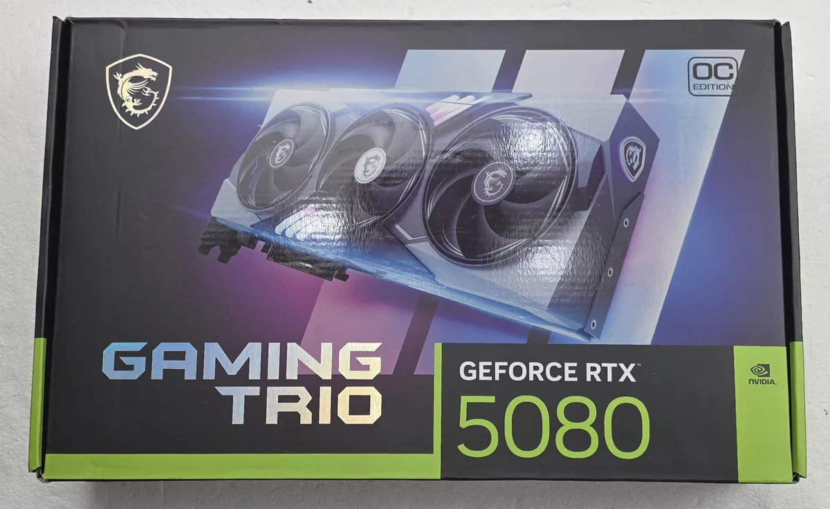 MSI MSI GeForce RTX 5080 16G GAMING TRIO OC graphics card — 제품 사진