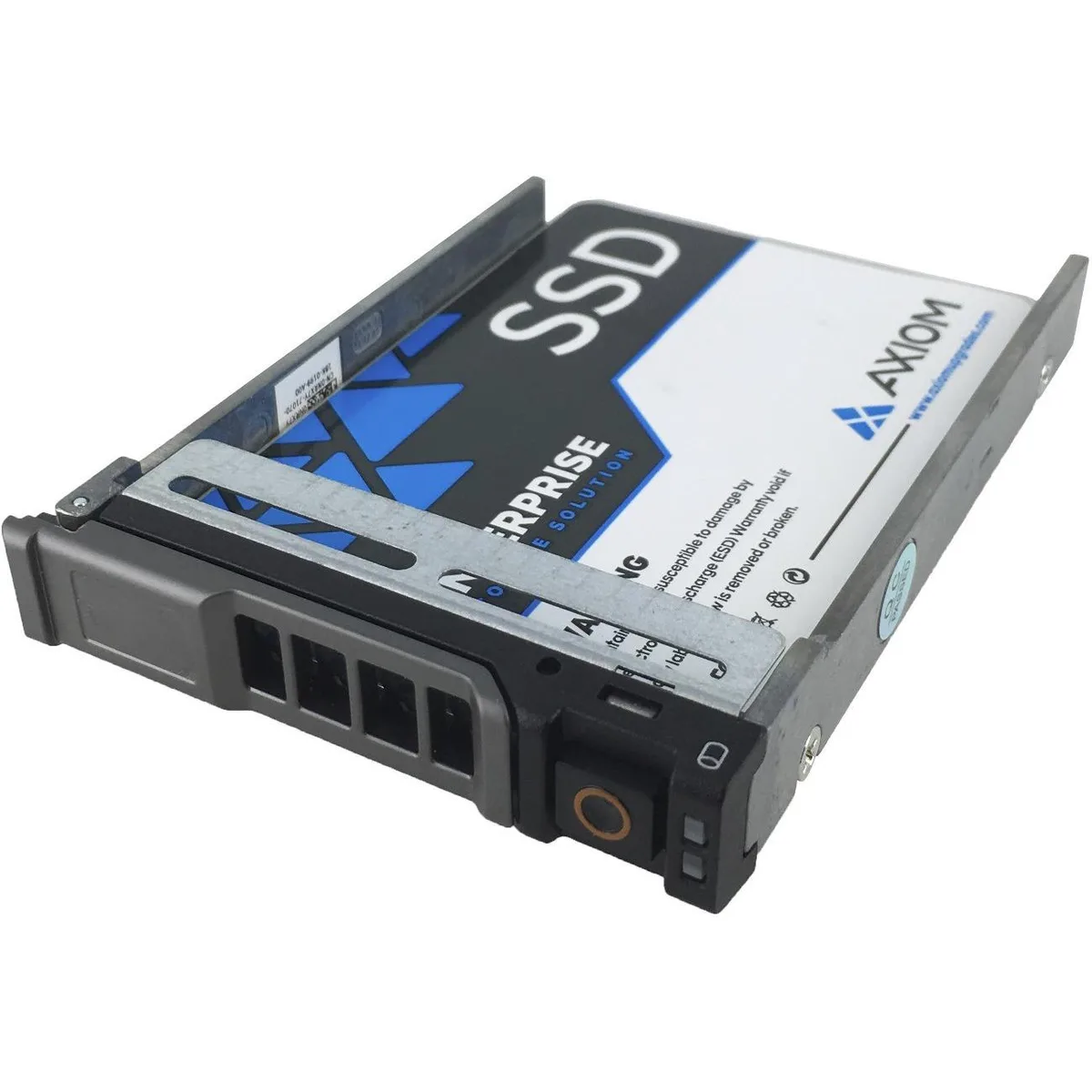 Rectangular 2.5 inch SATA SSD in black metal casing