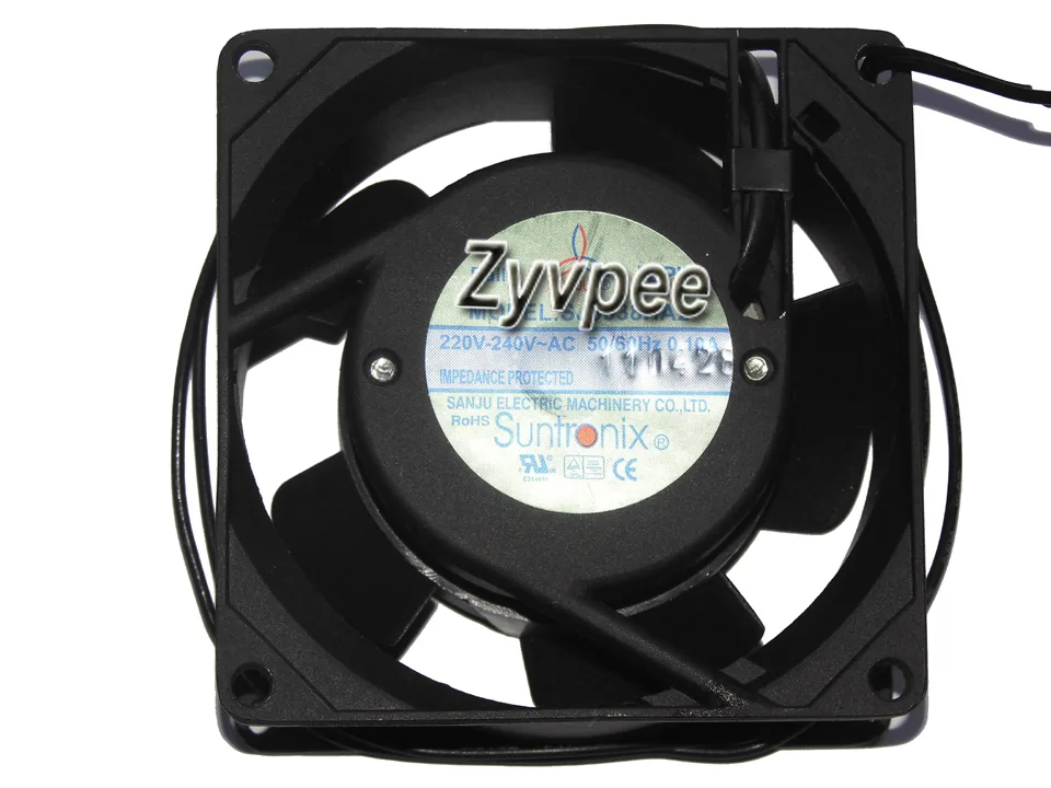 Zyvpee Zyvpee SJ8038HA2 80x80x38mm 220-240V 15W 25CFM 2600RPM Ball 2-wire Aluminium Blade AC Case Fan — foto produk