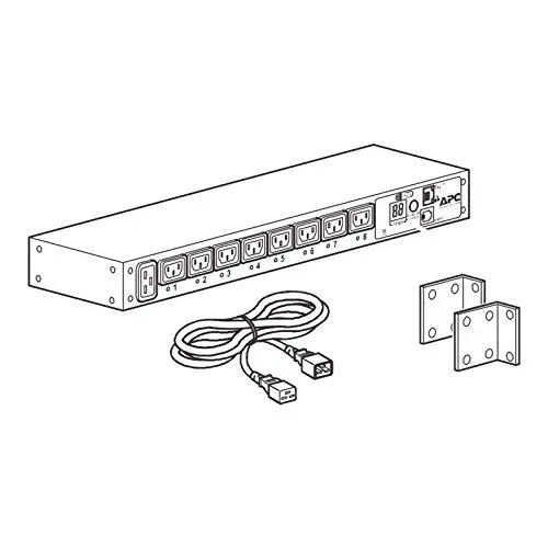 APC AP7921B switched rack PDU 1U horizontal black metal unit with multiple outlets