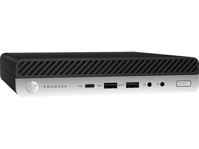 Small black mini desktop tower with front USB ports