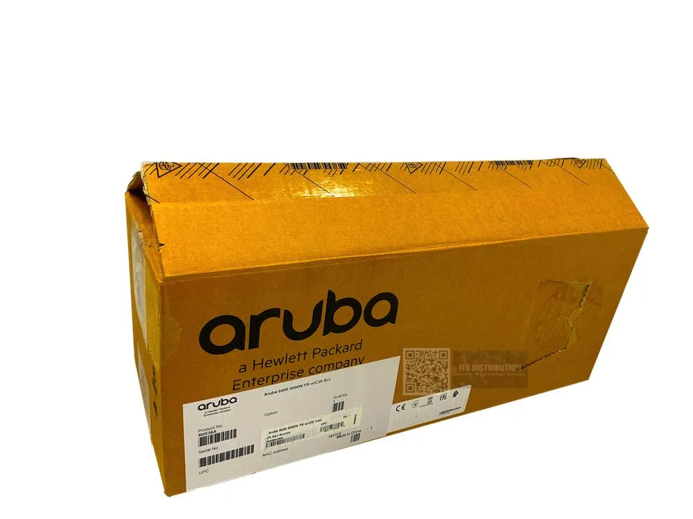 HPE Aruba 6400 3000W power supply unit with C20 inlet, matte black finish