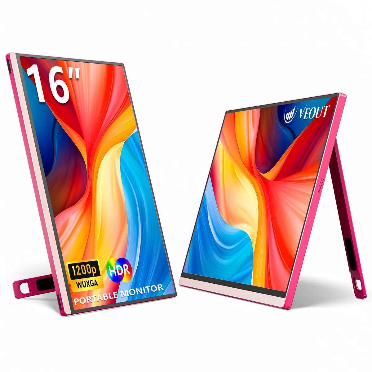 Vielgluck Vielgluck 16" 1920x1200 60Hz Portable Gaming Monitor Pink — Produktfoto
