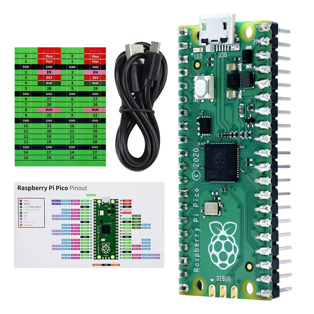KEHIPI KEHIPI Raspberry Pi Pico Development Board Pre-Soldered Header — produktfoto