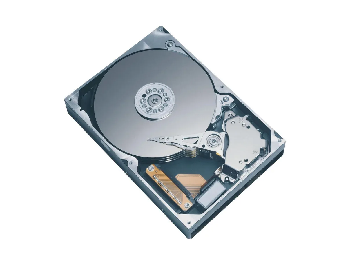 Silver 3.5 inch bare hard drive with SATA connector