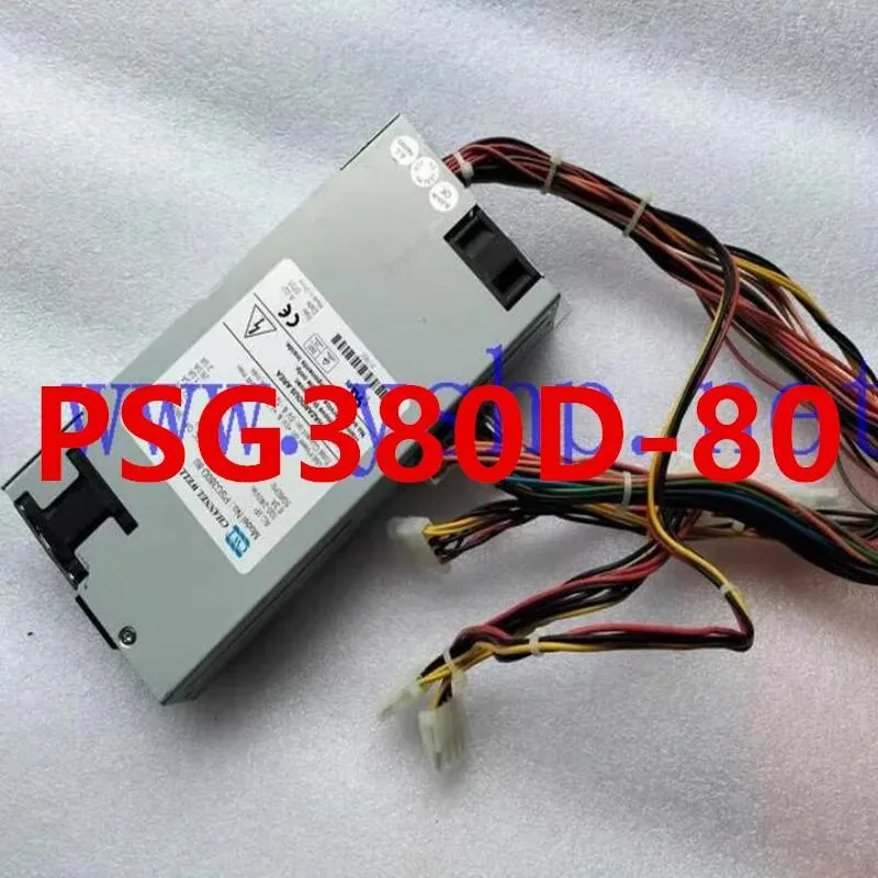 Silver 1U ATX power supply unit with rear fan grille