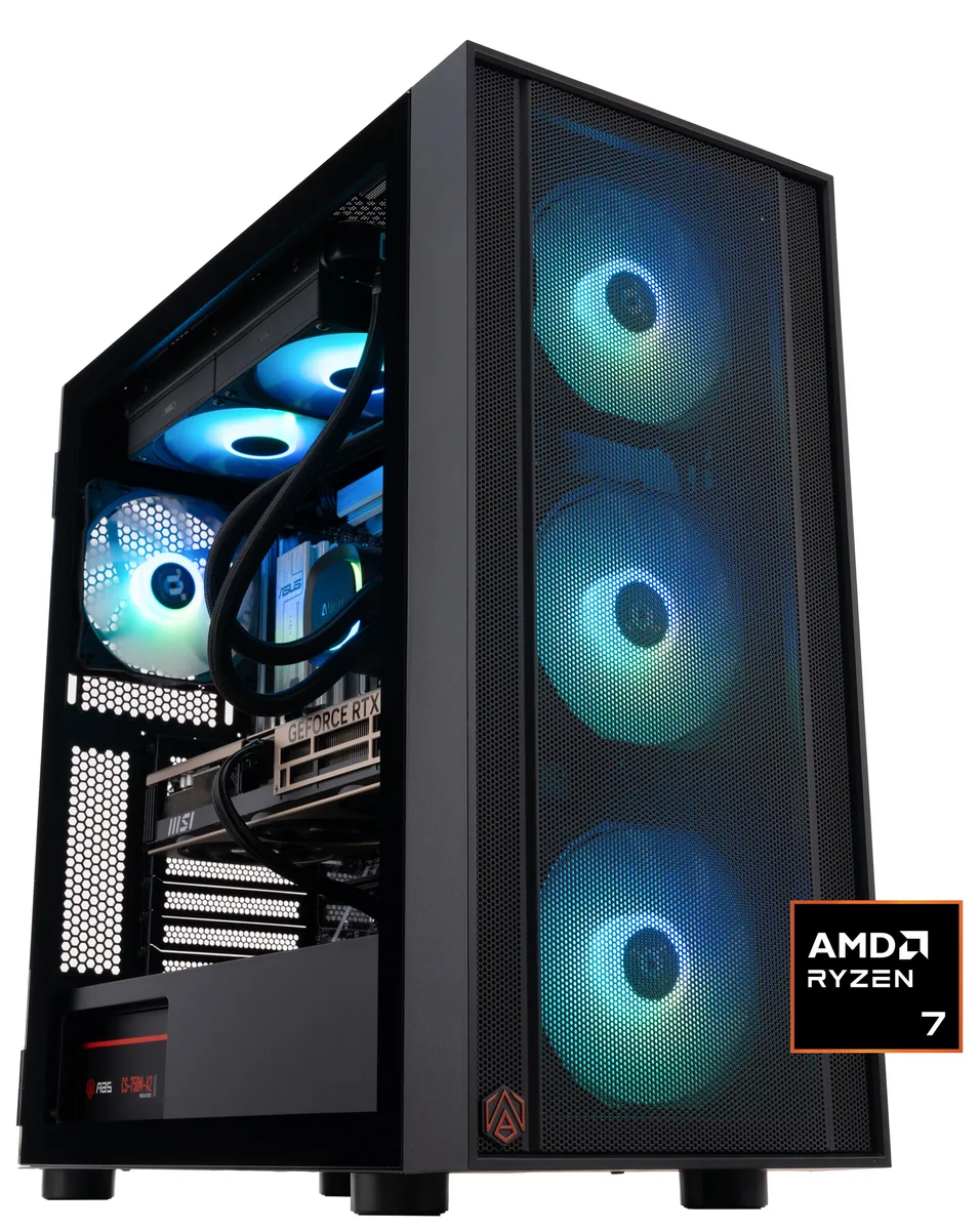 Black ABS H570 mid-tower case with 240mm AIO visible through side panel