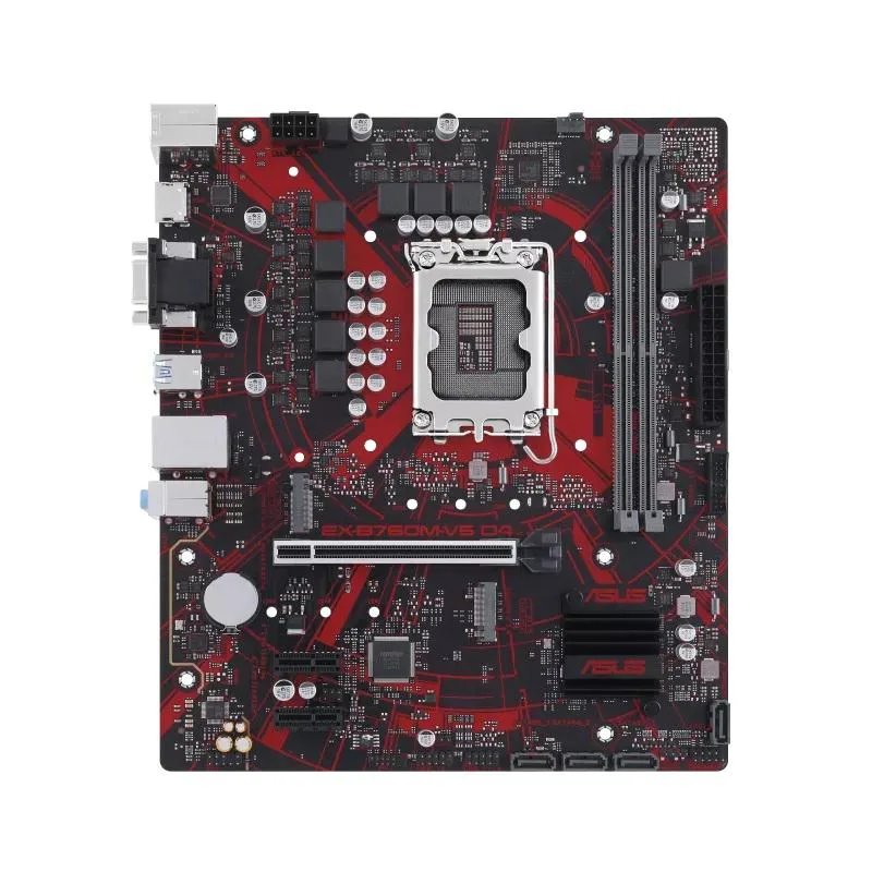 ASUS ASUS EX-B760M-V5 D4 Intel B760 LGA 1700 mATX motherboard PCIe 4.0 8 power stages — product photo