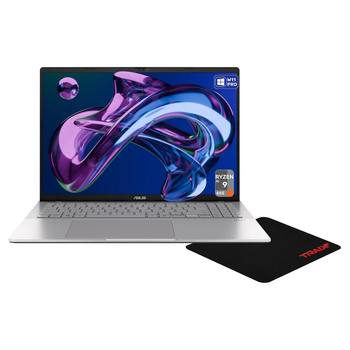ASUS Vivobook S16 laptop in Cool Silver finish with 16-inch touchscreen display