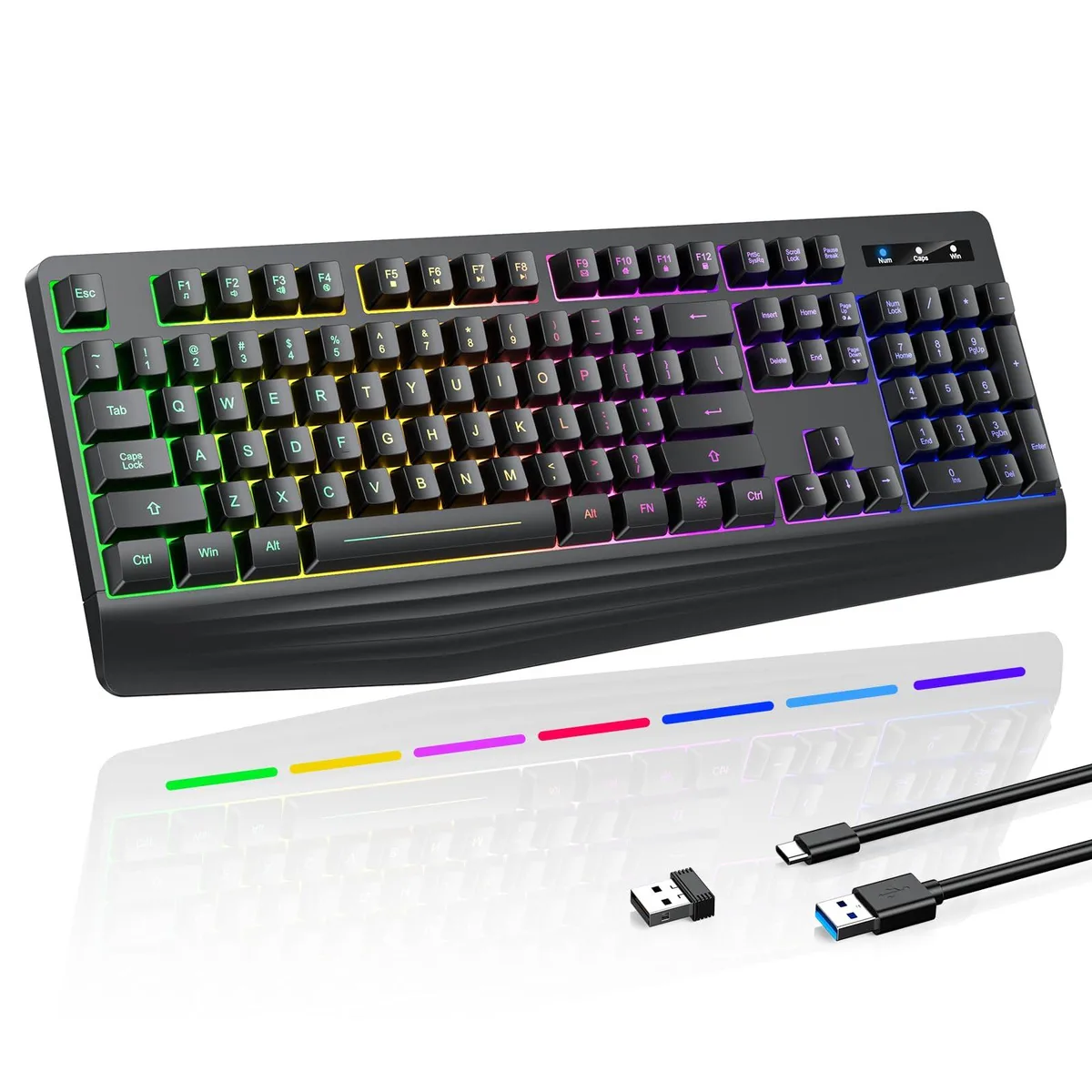 Redragon PC414 wireless gaming keyboard RGB 2.4GHz 33ft 4 weeks battery — 商品写真