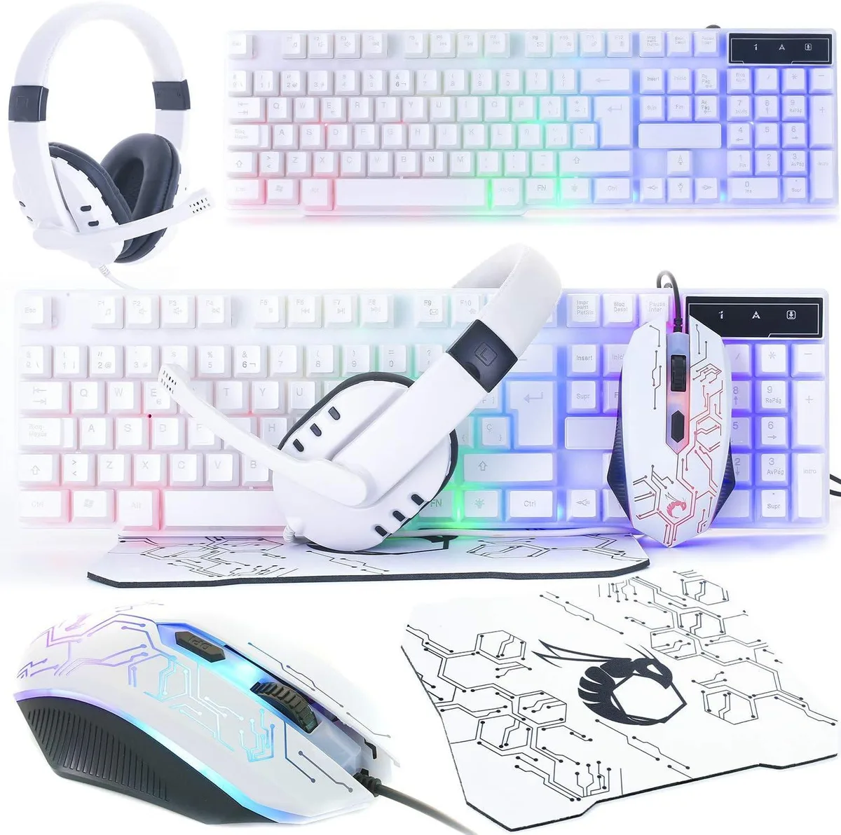 Orzly Orzly Gaming Keyboard 4-in-1 Bundle White — fotografia produktu