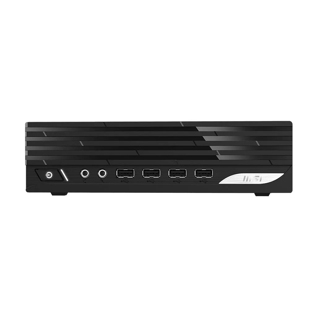 Small black mini PC showing minor cosmetic wear