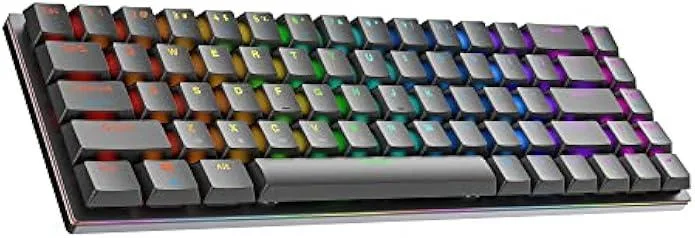Compact 65 percent aluminum keyboard with low-profile switches and RGB backlighting