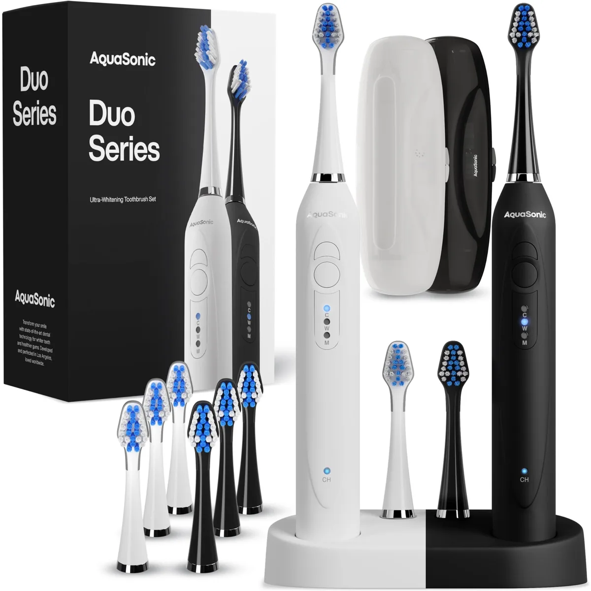 Panasonic AquaSonic Duo dual handle 40000 VPM 10 heads 2 cases — product photo