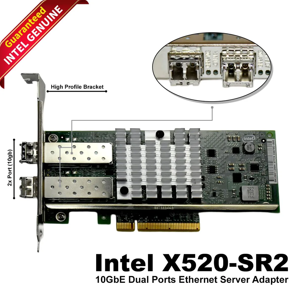 Intel Intel X520-SR2 10Gbps Dual Port PCI-E Server Adapter High Profile — 商品照片