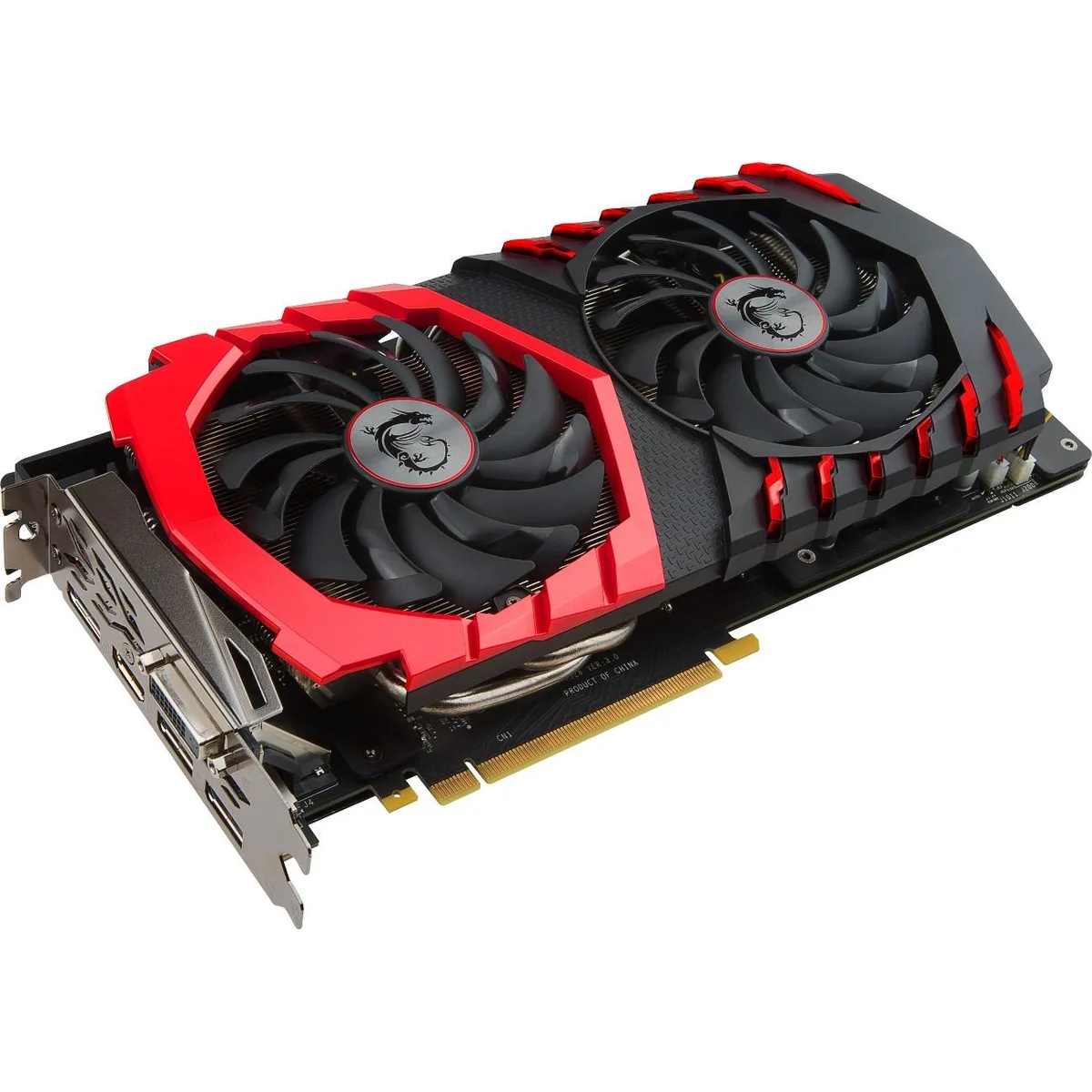MSI GTX 1060 Gaming X 3G dual-fan graphics card with black metal shroud and backplate
