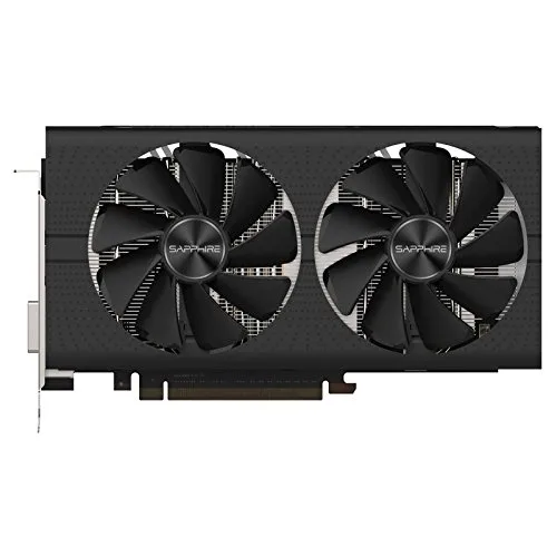 Sapphire PULSE RX 580 graphics card with dual-fan cooler and metal backplate