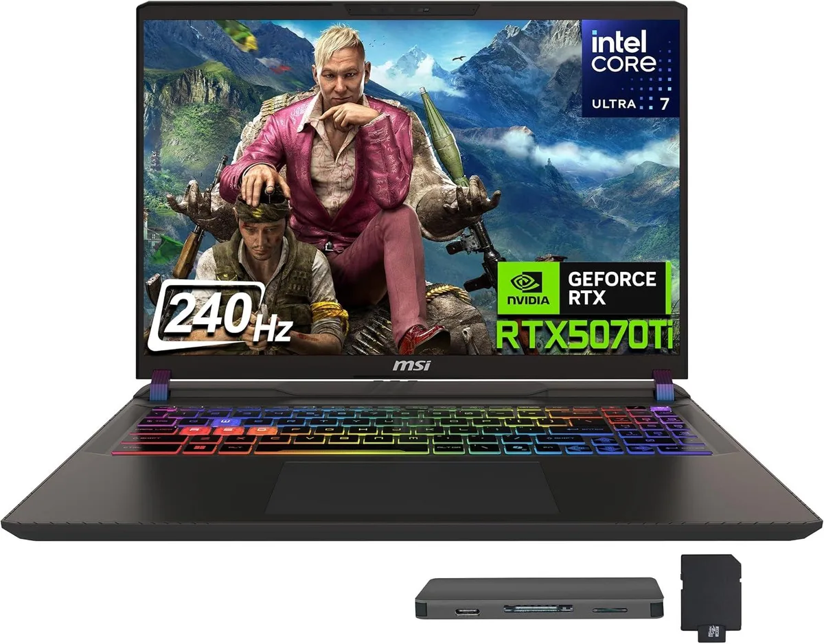 MSI MSI Vector 16 HX AI 16" QHD+ 240Hz Gaming Laptop Intel Core Ultra 7 255HX RTX 5070 Ti 64GB — product photo