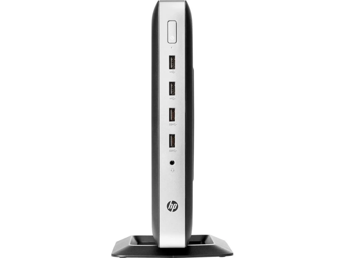 Small black desktop thin client with DisplayPort and RJ-45