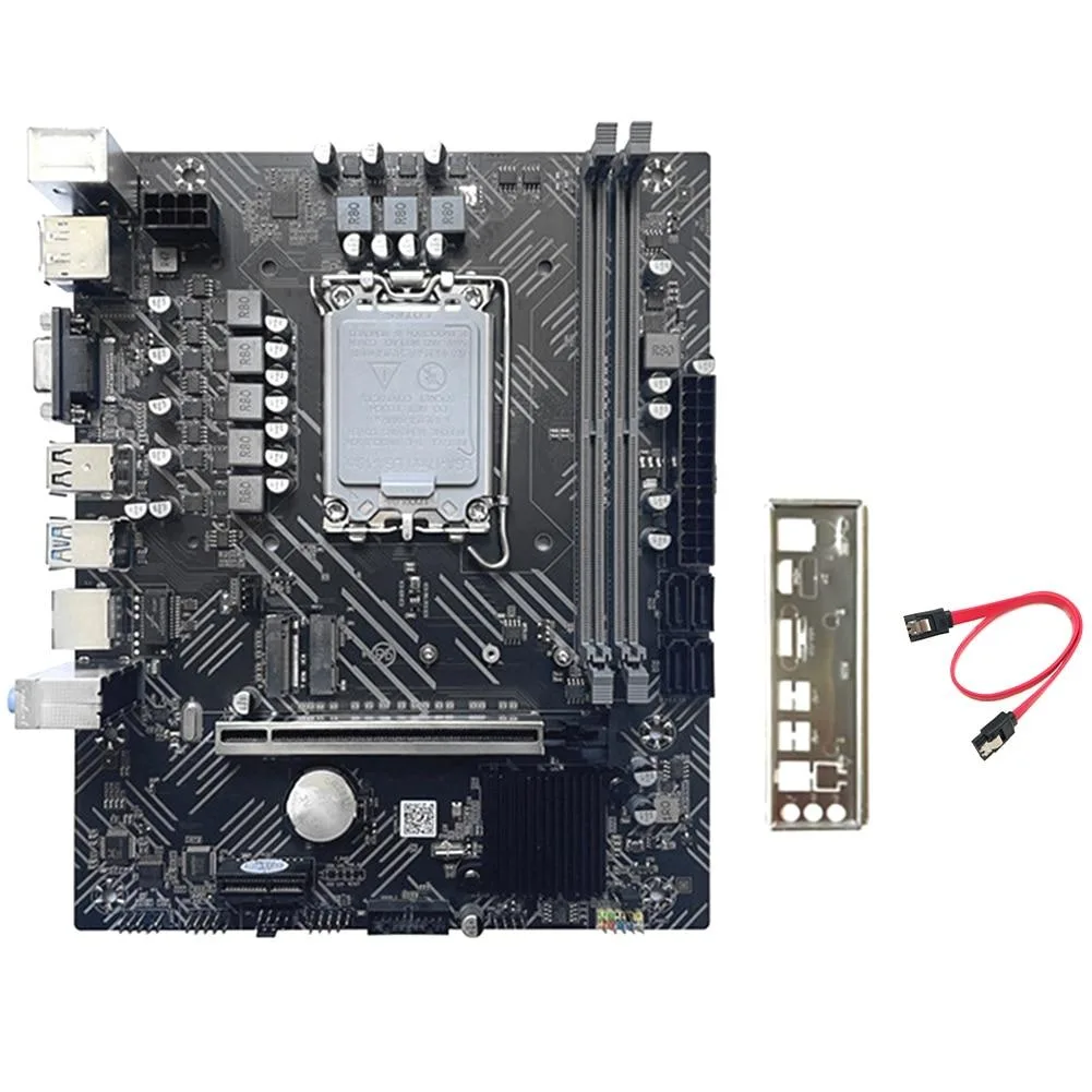 YINGHUA YINGHUA H610 server motherboard LGA1700 DDR4 2×32 GB Gigabit LAN SATA cable baffle — product photo