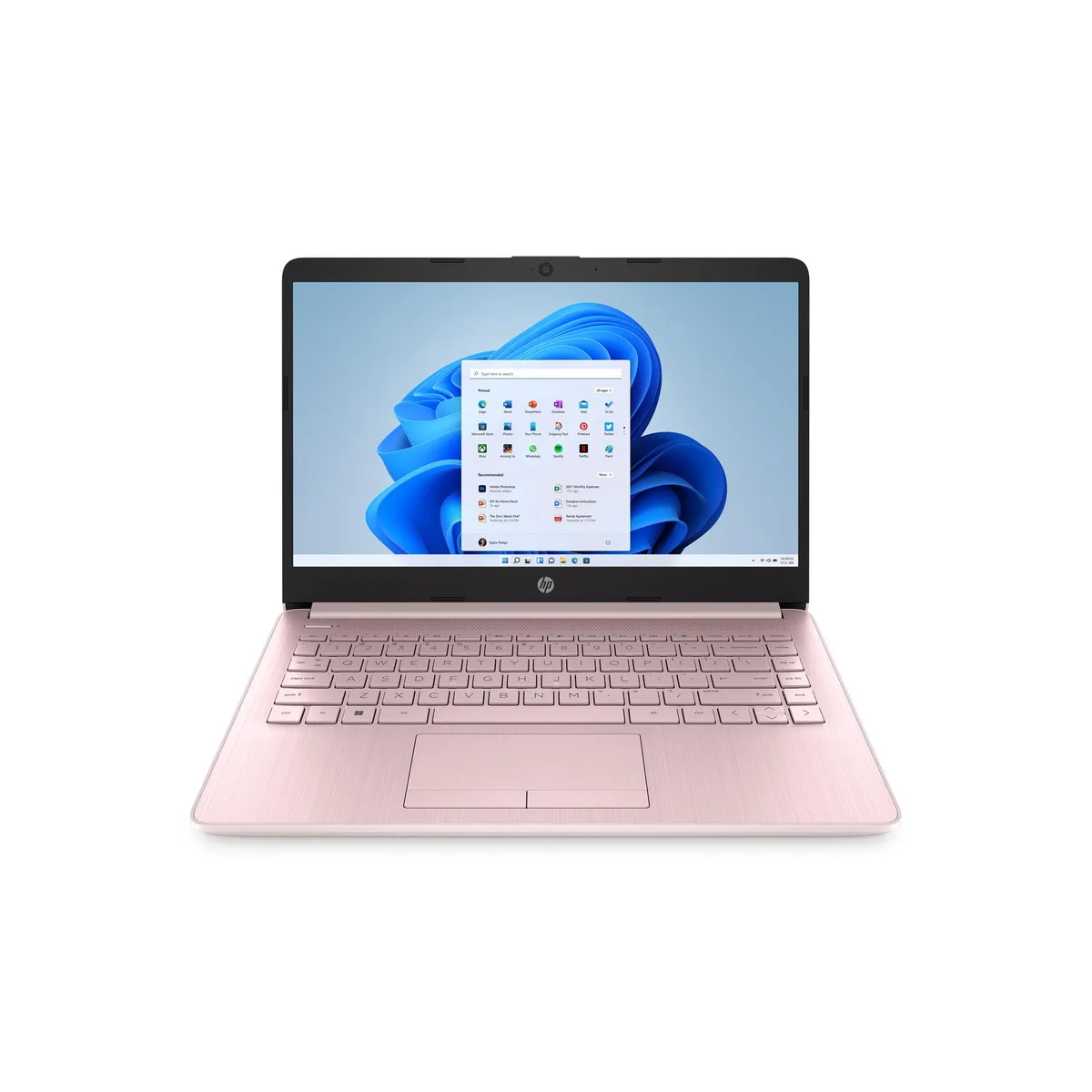 Pink 14 inch laptop, thin clamshell, matte finish