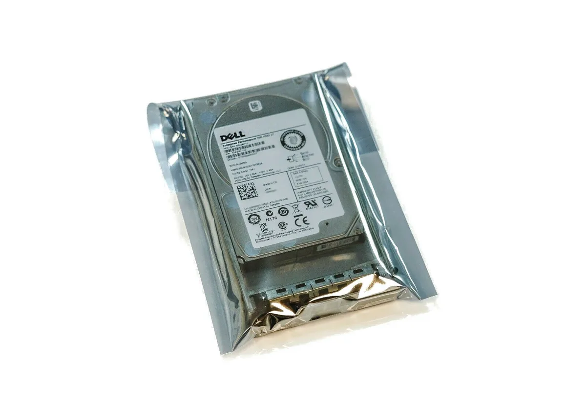 Silver 2.5 inch SAS hard drive with green circuit board