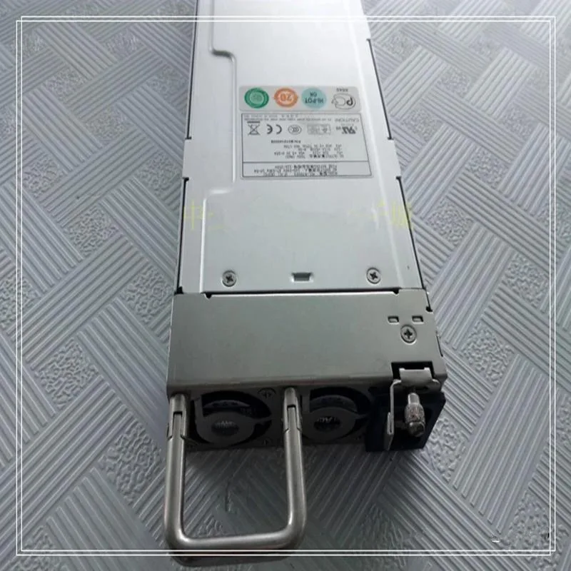 Rectangular ATX power supply unit with matte black finish and cooling fan