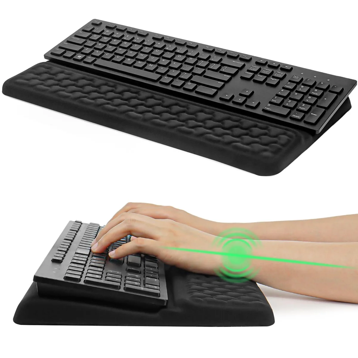  Cirhy 2-in-1 Keyboard Stand &amp; Wrist Rest, Memory Foam, Black — снимка на продукта