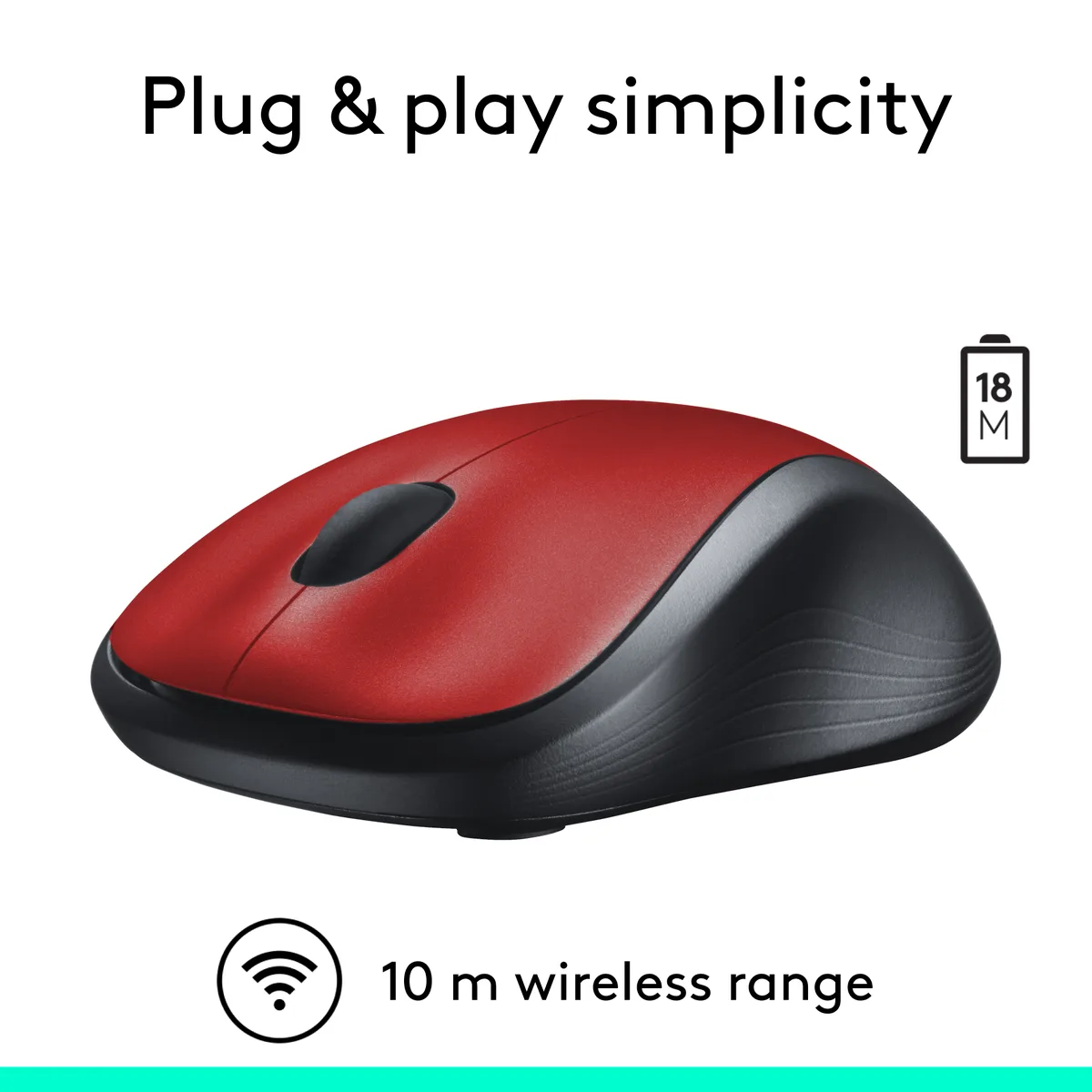 Logitech Logitech M310 910-002486 Flame Red Gloss Mouse — foto produk