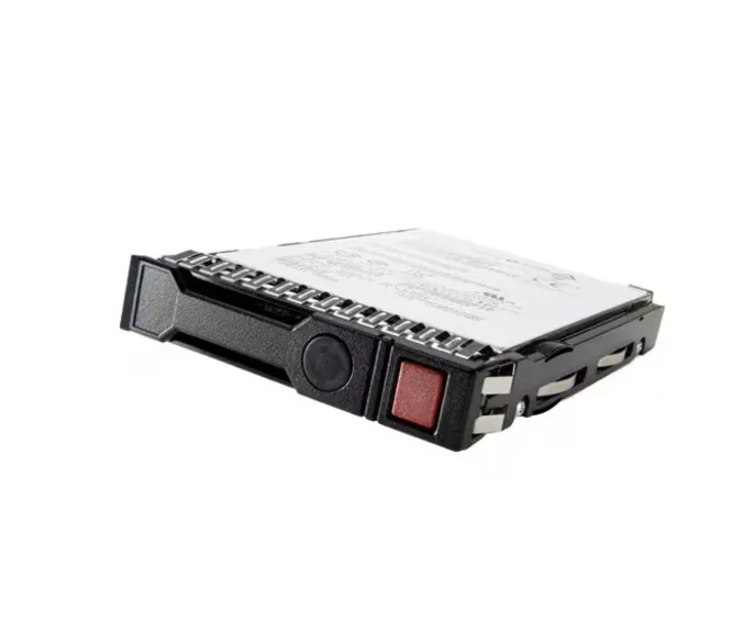 A silver 2.5 inch HPE enterprise SSD with a SAS connector and a green label showing R3R30A and 3.84TB