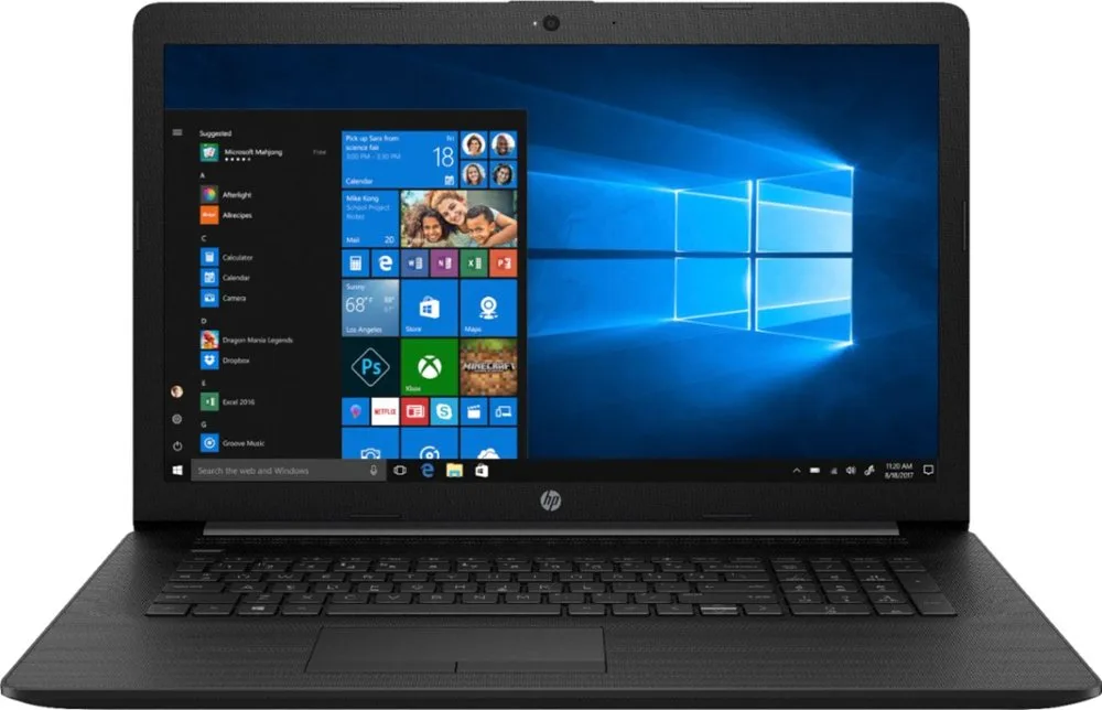 HP 17.3 inch laptop in jet black with maglia pattern finish