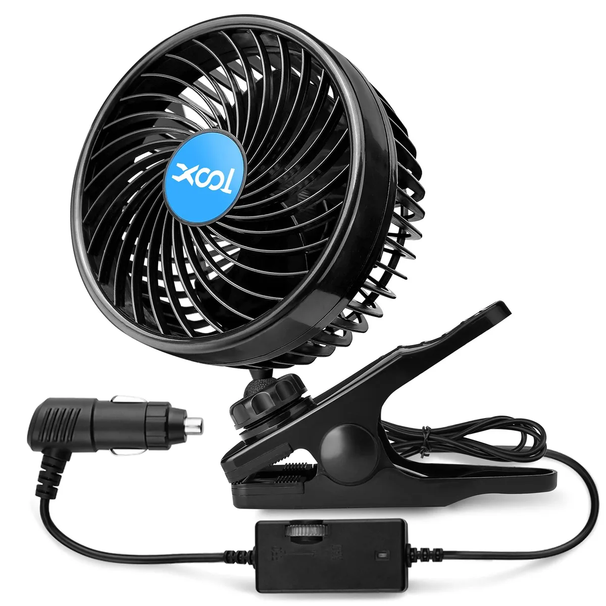 12V 6'' Clip Fan 360° Stepless Speed Cigarette Lighter XL00114 — foto produk