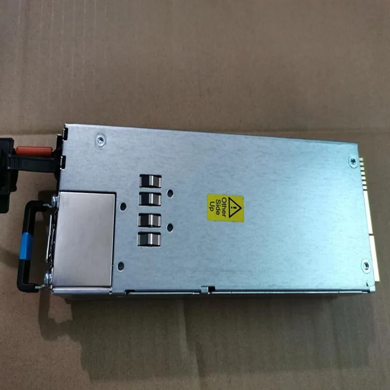Rectangular ATX power supply unit in matte black finish with cooling fan grille and cable bundle