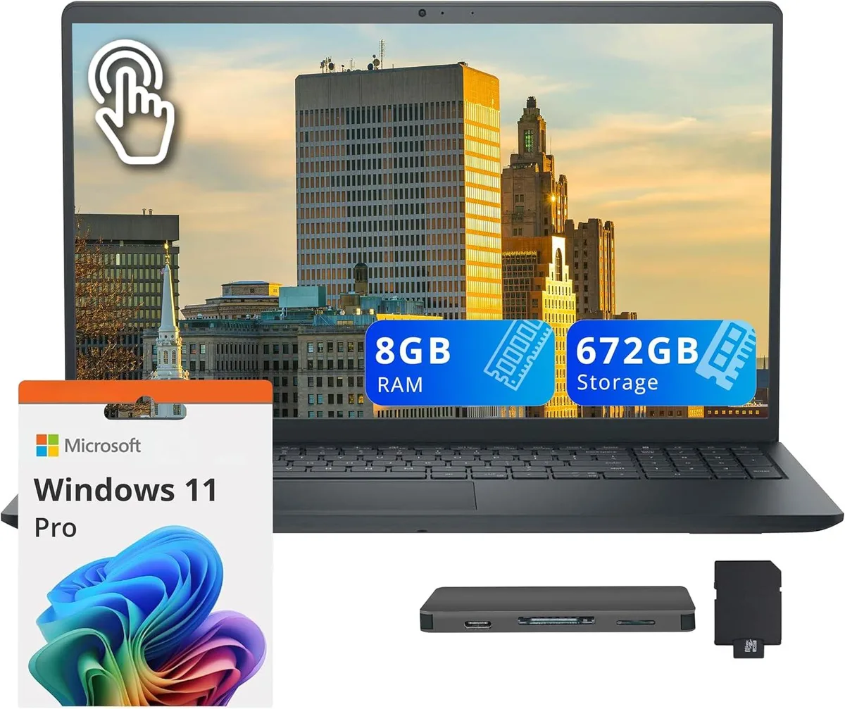 DELL DELL Inspiron 15.6" FHD Touchscreen Business Laptop i5-1334U 8GB 512GB SSD + 160GB Dock Black — tuotekuva