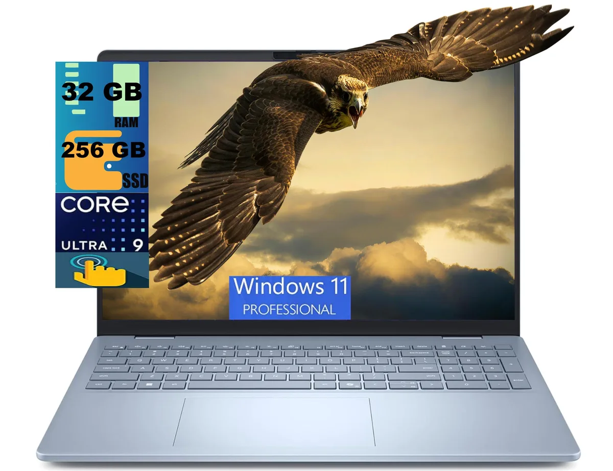 DELL DELL 16 Plus laptop, Ultra 9 288V, 32GB DDR5, 256GB, 16" WUXGA touch, Arc 140V, Ice Blue — photo du produit