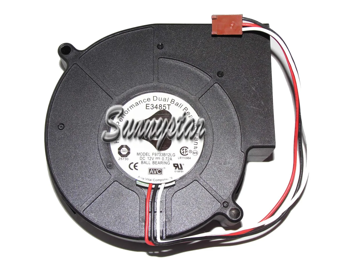 OEM Industries OEM Industries F9733B12LG 100mm 2 Ball 12V .72A 3 Pin Blower CPU cooler — fotografia produktu