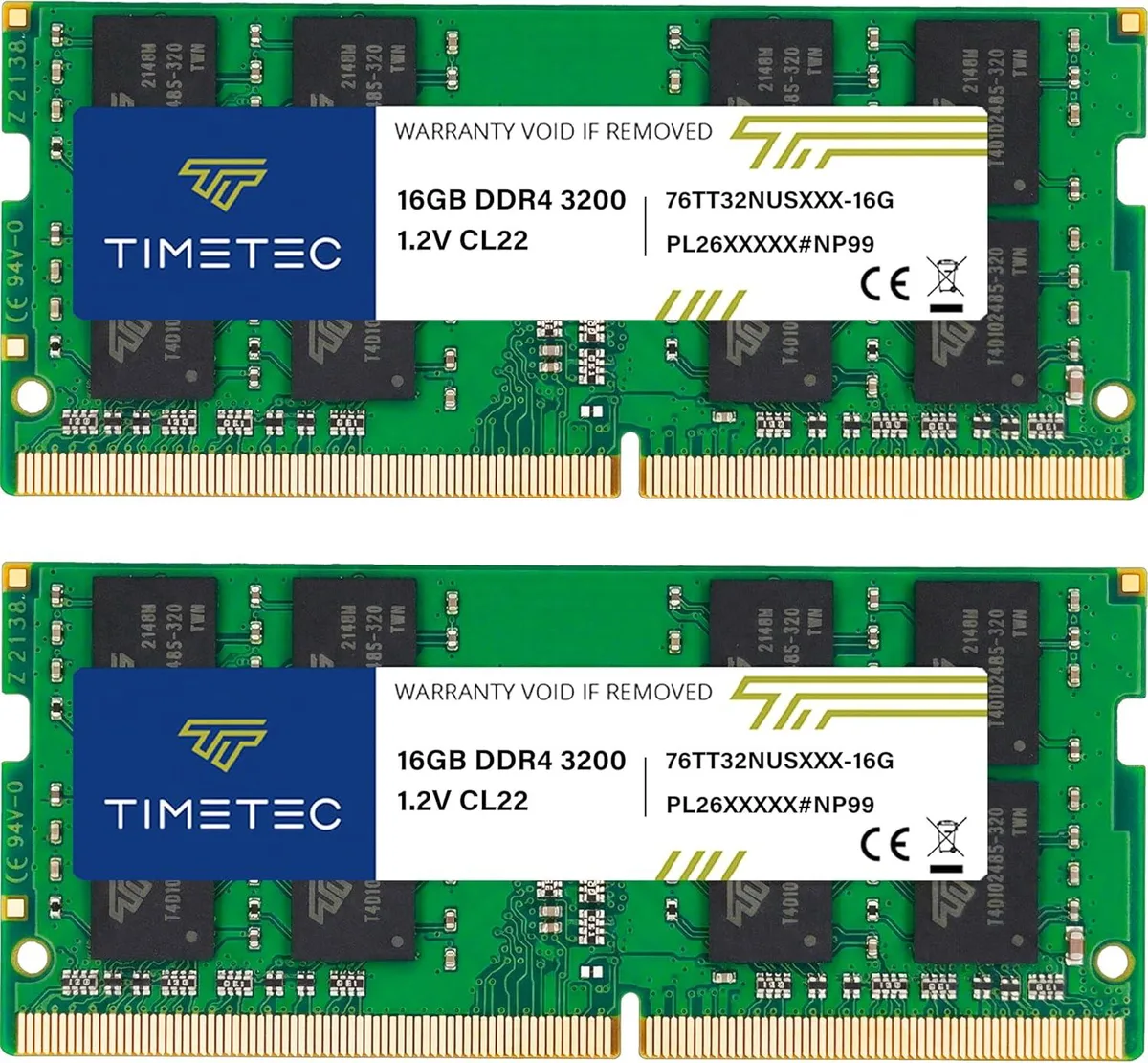 Timetec Timetec 32GB Kit (2x16GB) DDR4 3200MHz CL22 SODIMM Laptop RAM — 商品照片