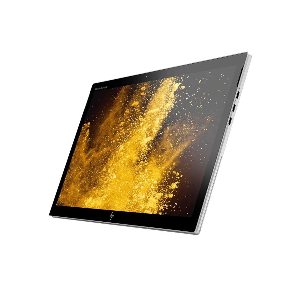 Silver 13 inch detachable 2-in-1 tablet with keyboard attached