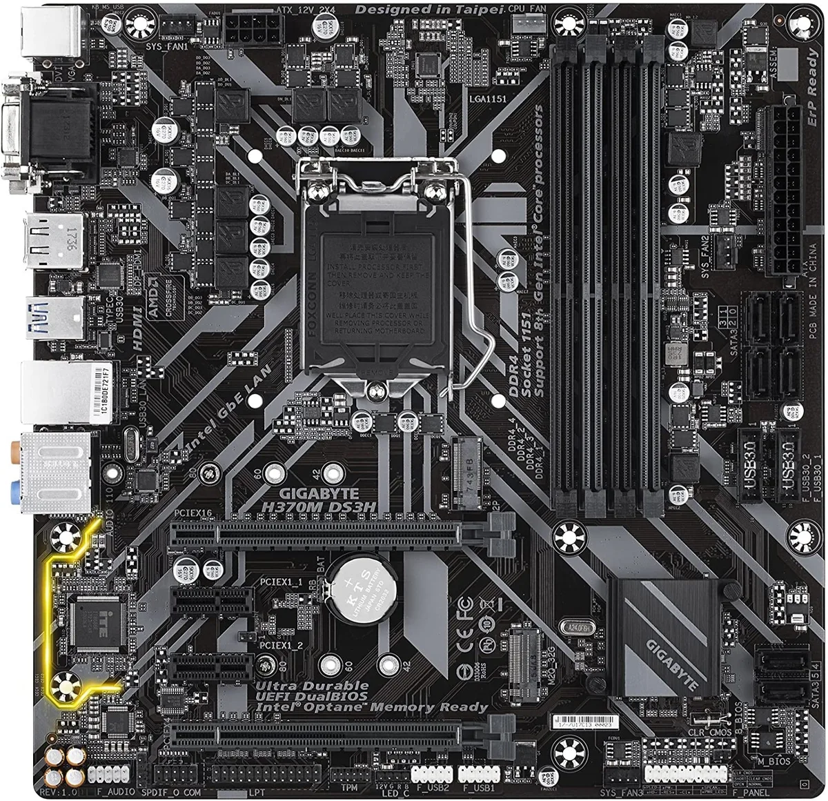 GIGABYTE GIGABYTE H370M DS3H Intel H370 LGA 1151 Micro ATX motherboard — 제품 사진