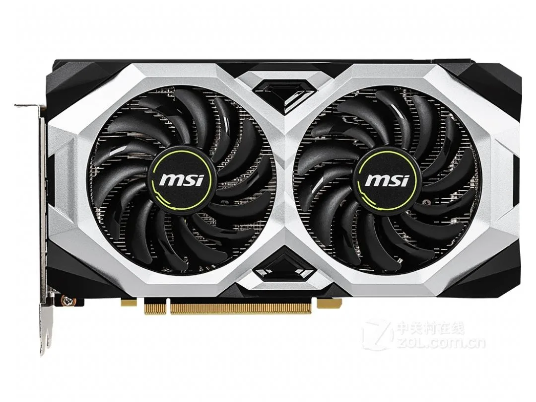 MSI GeForce RTX 2060 VENTUS 6G OC dual-fan graphics card in black and silver