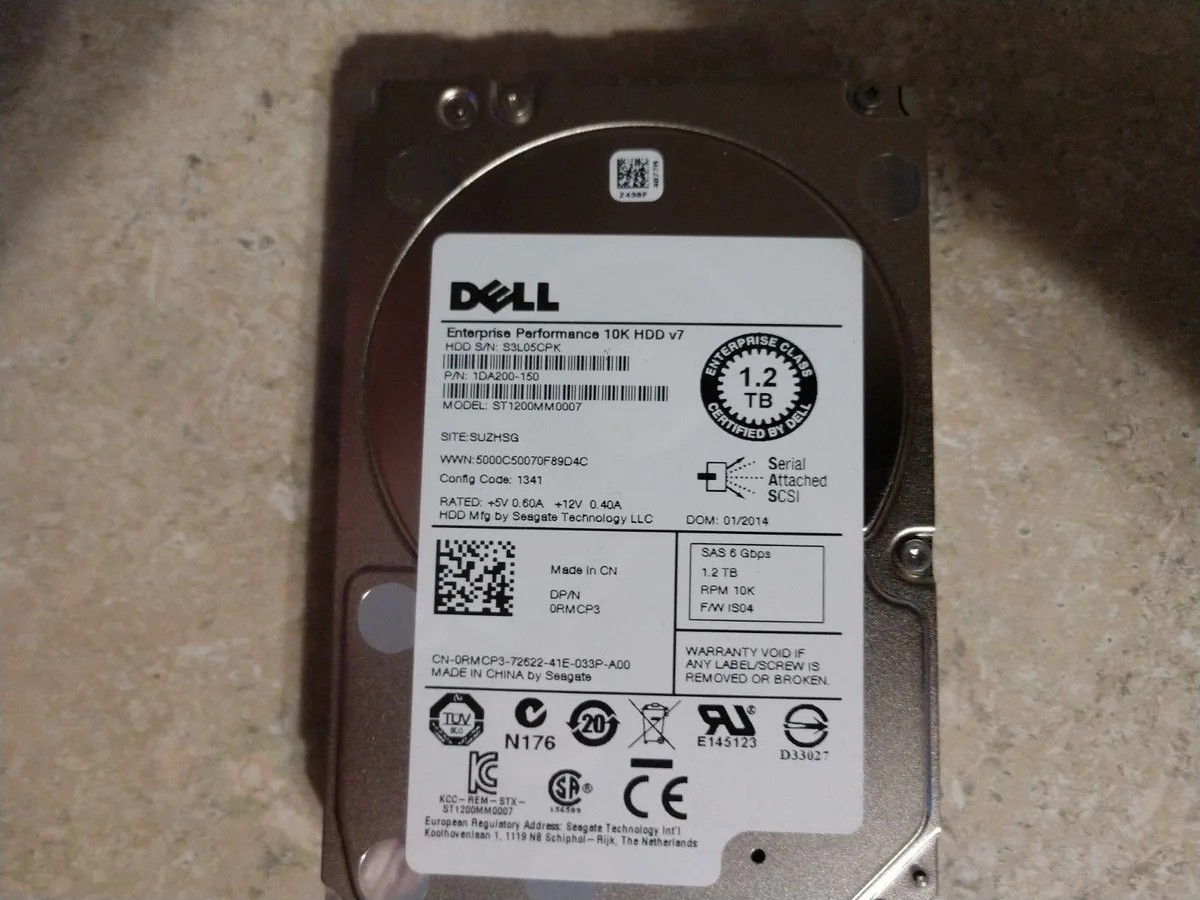 DELL DELL RMCP3 1.2TB 10000RPM SAS 2.5" internal hard drive — produktbild