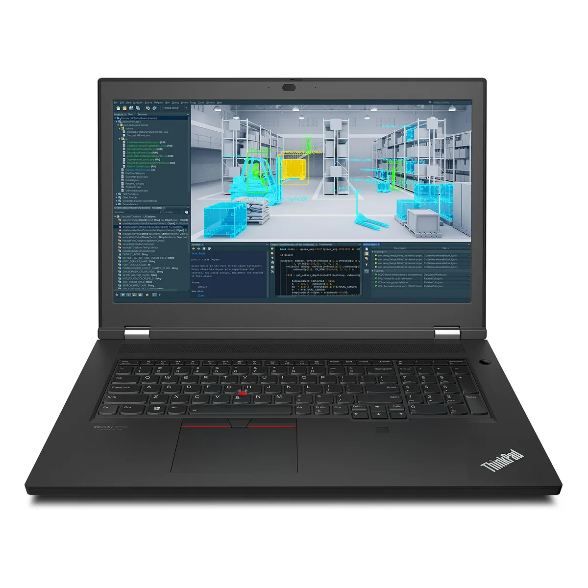 Black 17.3 inch ThinkPad P17 Gen 2 workstation laptop with matte finish