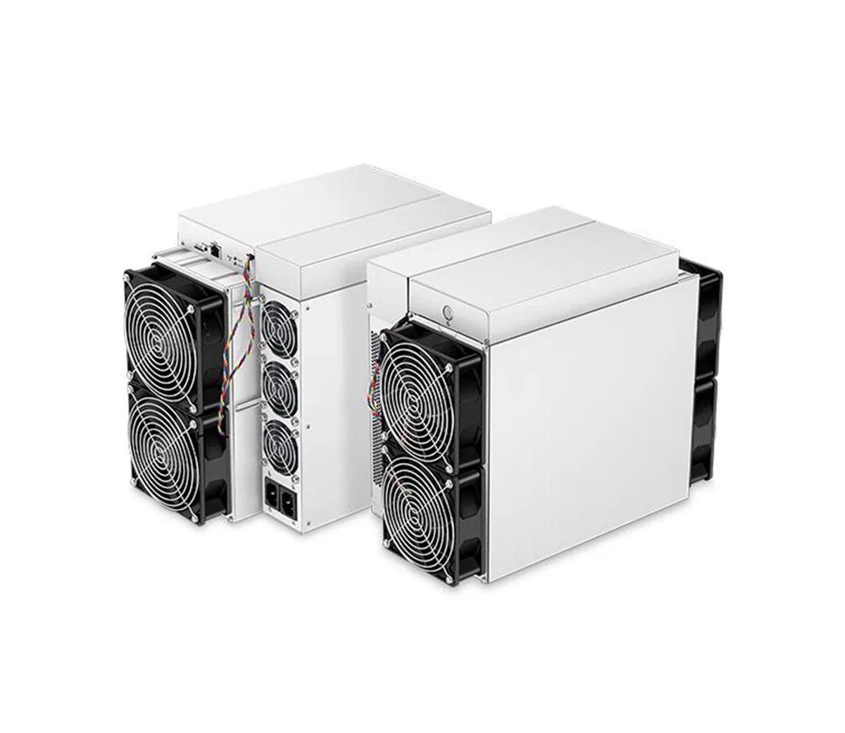 Rectangular metal mining unit with four fans, 195 by 290 by 370 mm