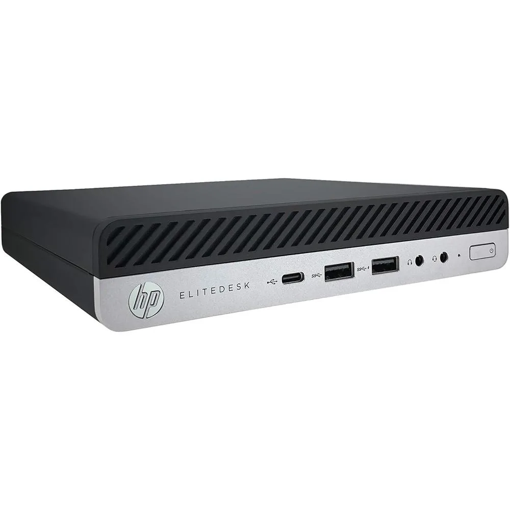 Small black mini desktop PC, compact square form factor