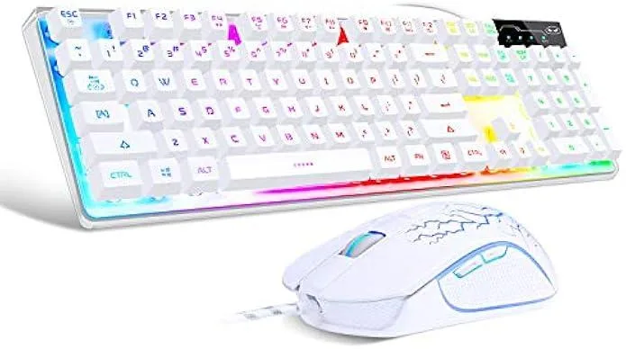 TAURKENAM TAURKENAM K1 104-Key Gaming Keyboard & Mouse Combo (White) — fotografia produktu