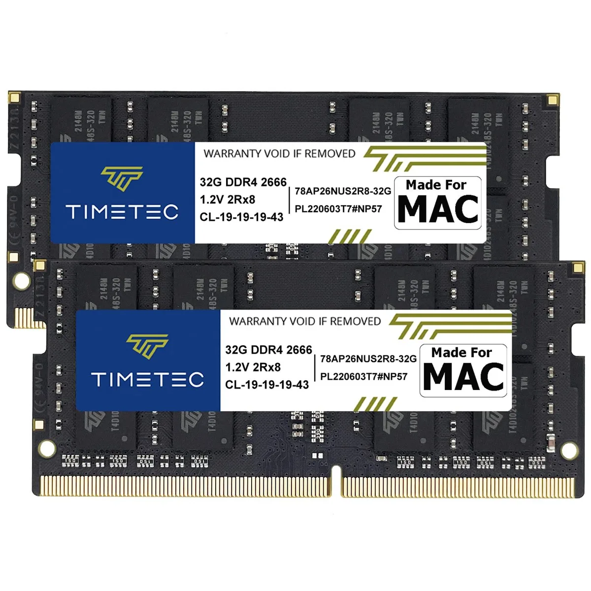 Timetec Timetec 64GB Kit (2×32GB) DDR4 2666MHz CL19 260-Pin SO-DIMM 1.2V laptop RAM — produktfoto