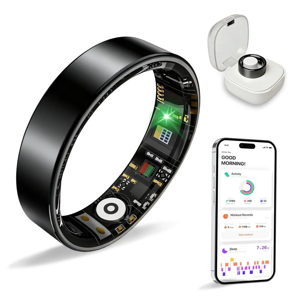  BIEMHA VR11 Smart Ring Black 12 23 Day Battery — fotografija proizvoda