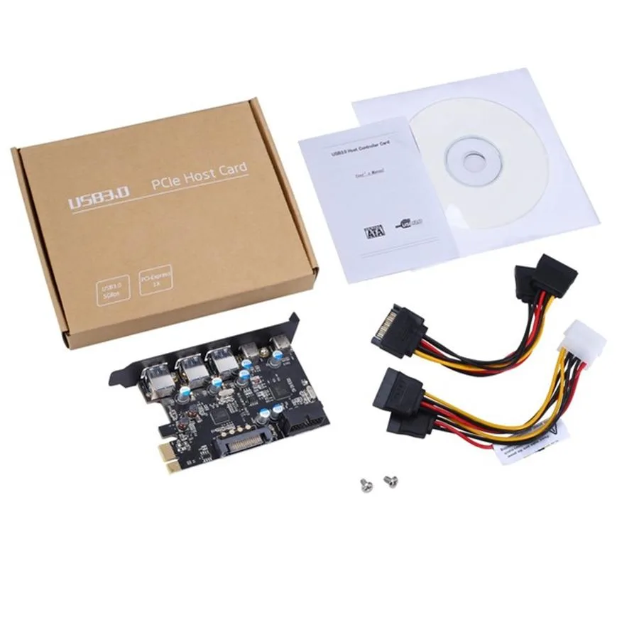 Lanfan Lanfan 7-Port PCIe USB 3.0 Expansion Card (3×Type A, 2×Type C, 19-pin + 20-pin headers) — produktbilde