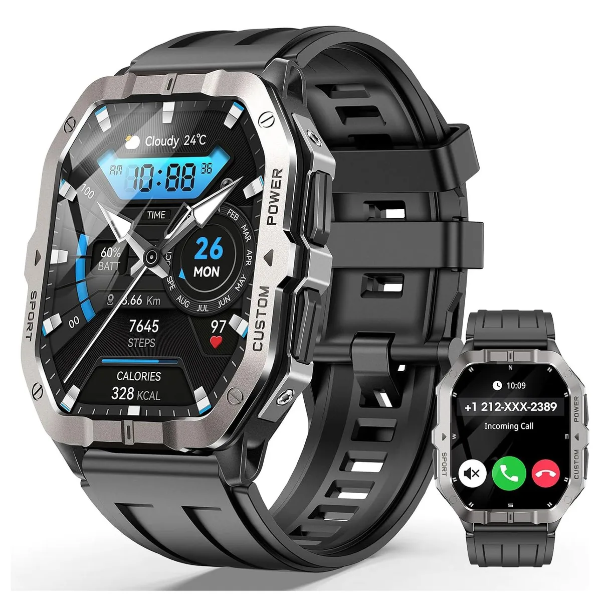 AUTYUE AUTYUE C32Pro Military Smart Watch 2.02" GPS Bluetooth 5.4 Black — produktfoto